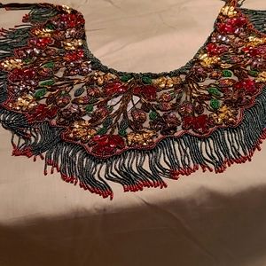 Hand Beaded Scarf Vintage